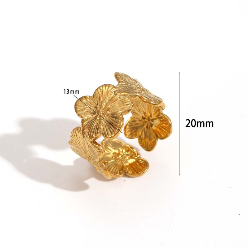 Ring 1# Stainless Steel Flower Ring
