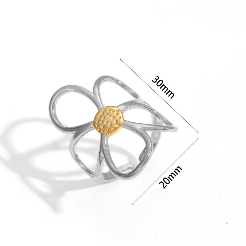 Ring 1# Stainless Steel Flower Ring