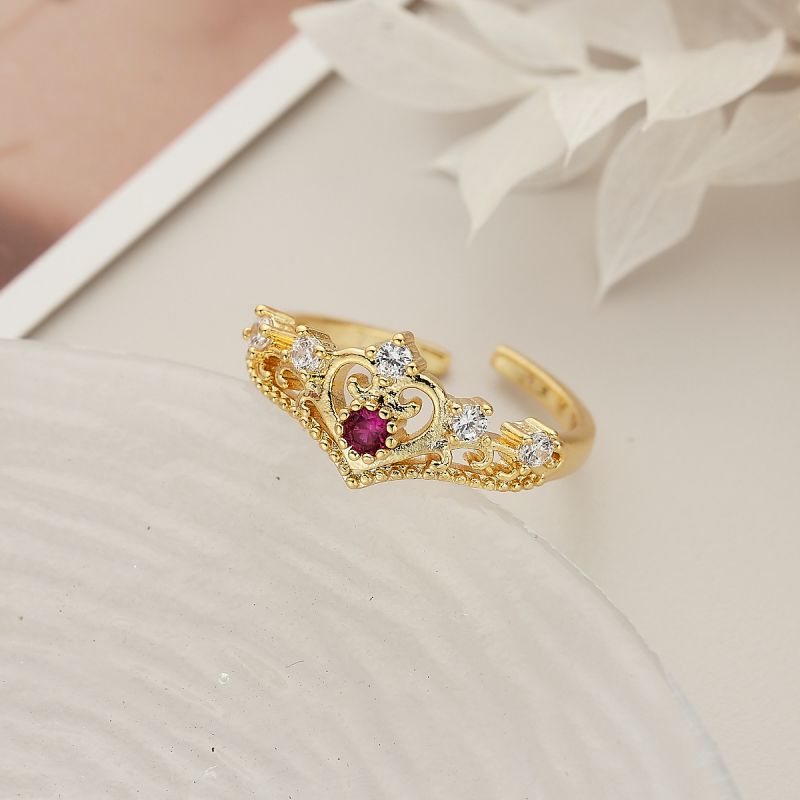 1# Copper Diamond Heart Ring