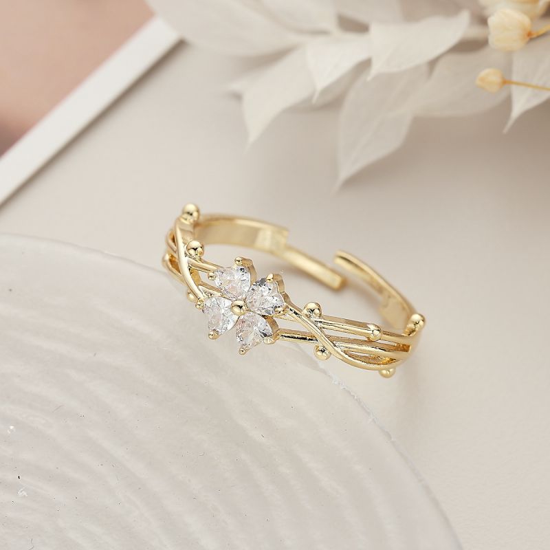 1# Copper Diamond Heart Ring