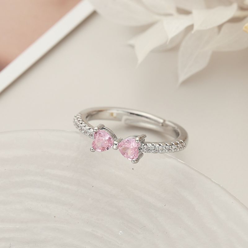 1# Copper Diamond Heart Ring