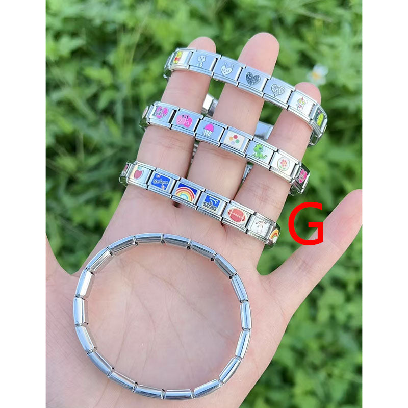 Bracelet J Copper Printed Square Modular Bracelet