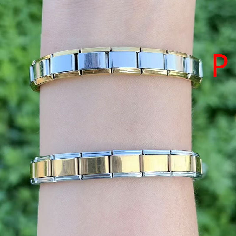 Bracelet J Copper Printed Square Modular Bracelet