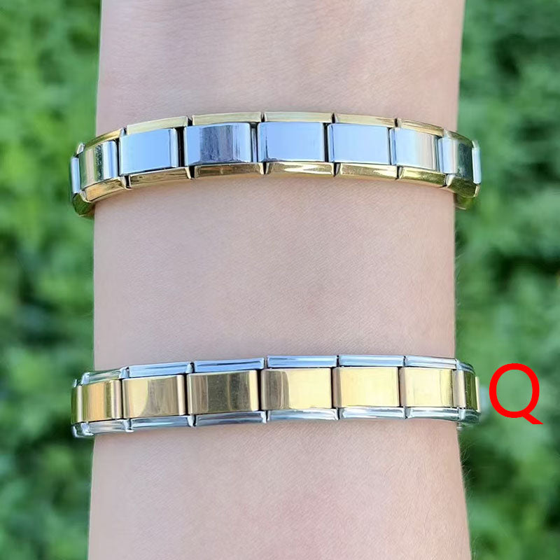 Bracelet J Copper Printed Square Modular Bracelet