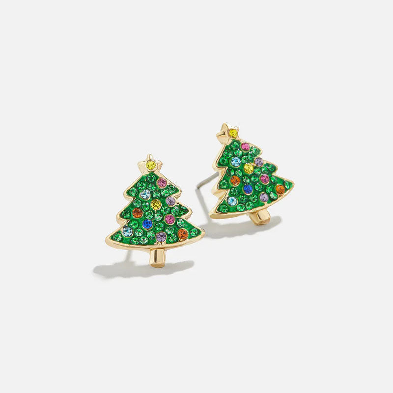 Christmas Series 7 Copper Diamond Santa Claus Wine Glass Christmas Tree Cane Gingerbread Man Earrings