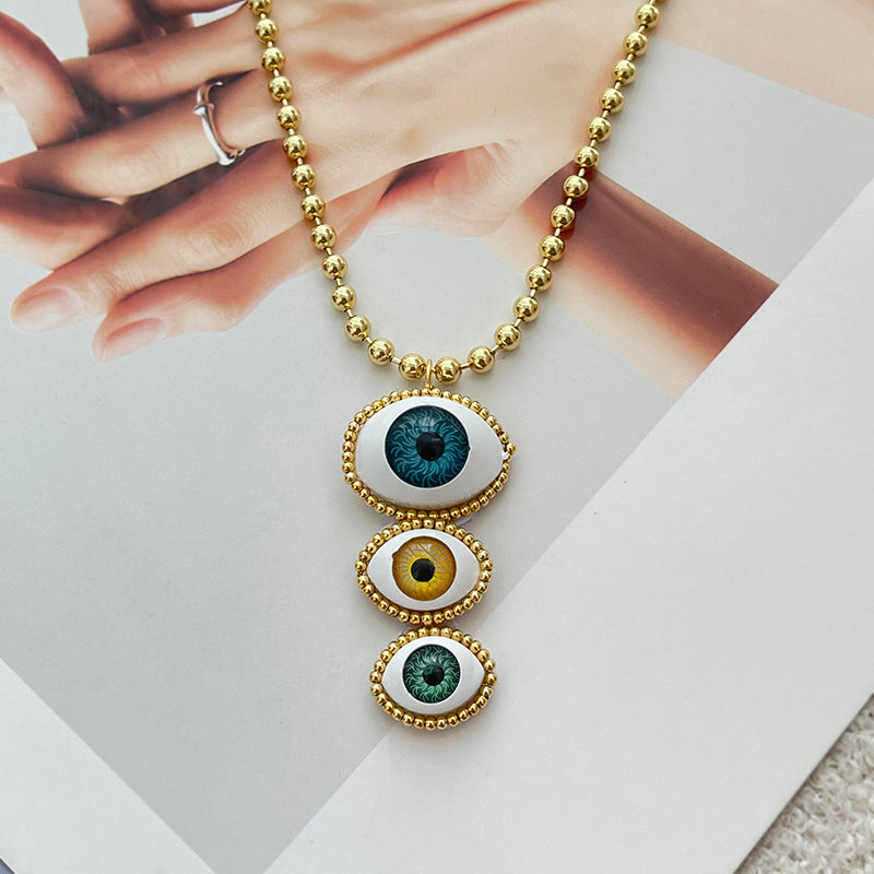Gold 1 Freshwater Pearl Eye Necklace