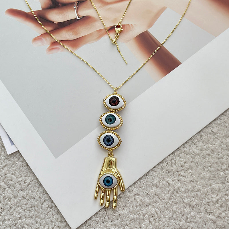 Gold 1 Freshwater Pearl Eye Necklace