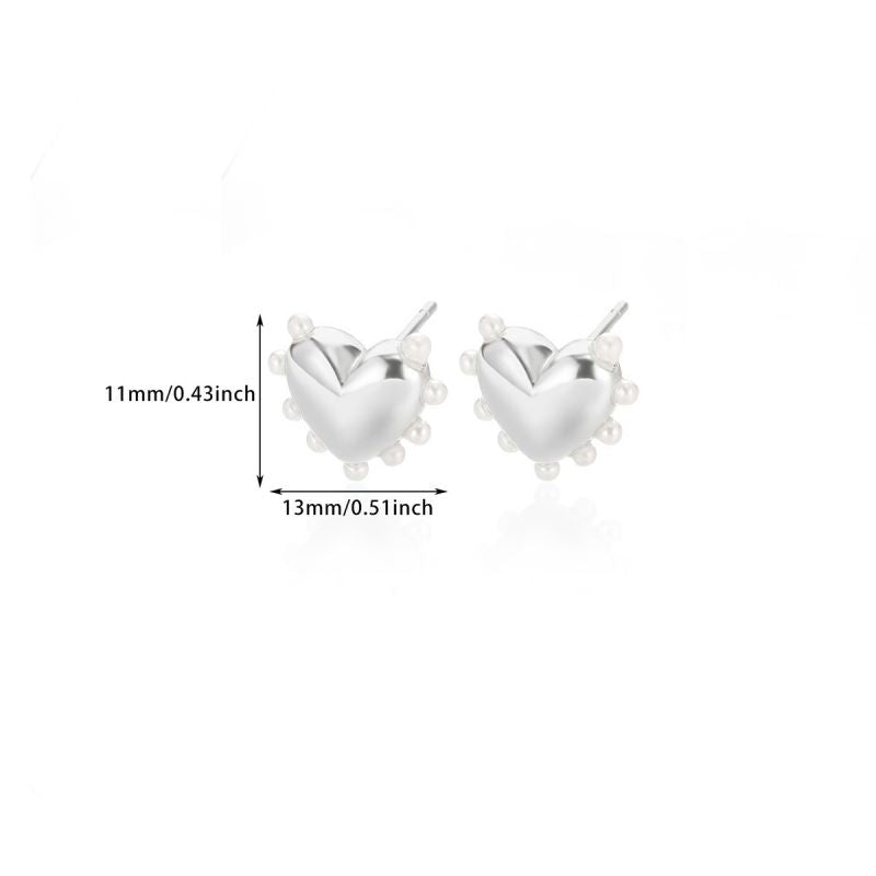 Earring 1# Stainless Steel Brushed Bow Pearl Earrings