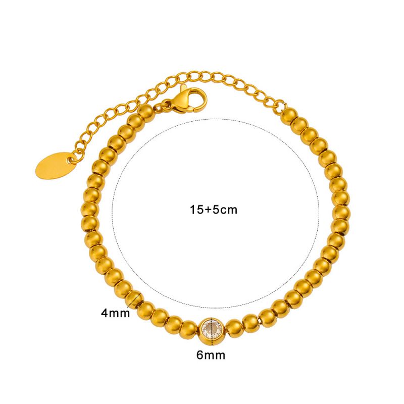 Item 2 Titanium Steel Beaded Love Five-pointed Star Geometric Bracelet