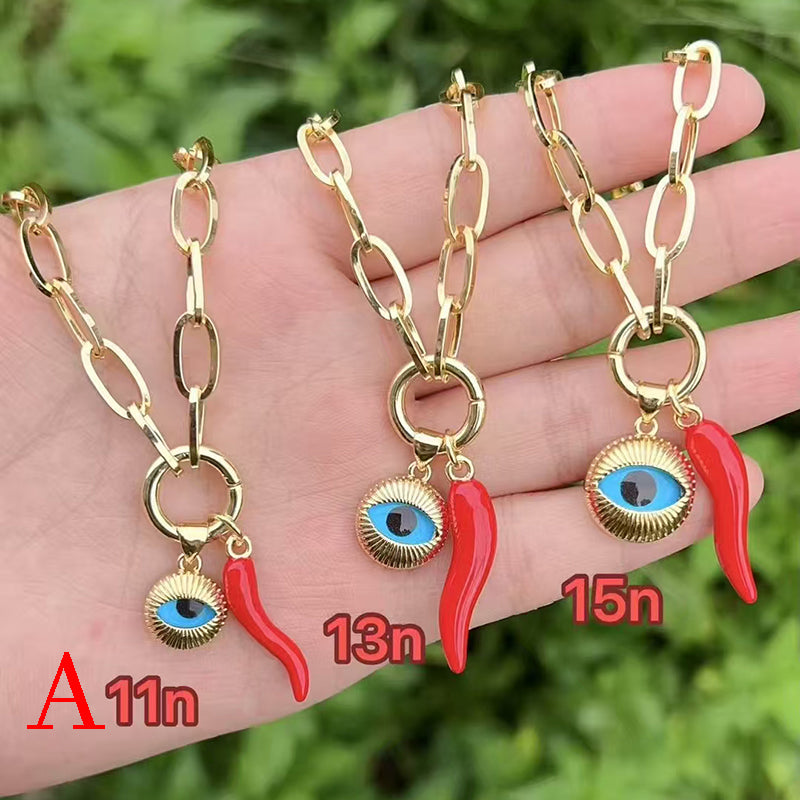 R Gold-plated Copper Beaded Eye Bracelet