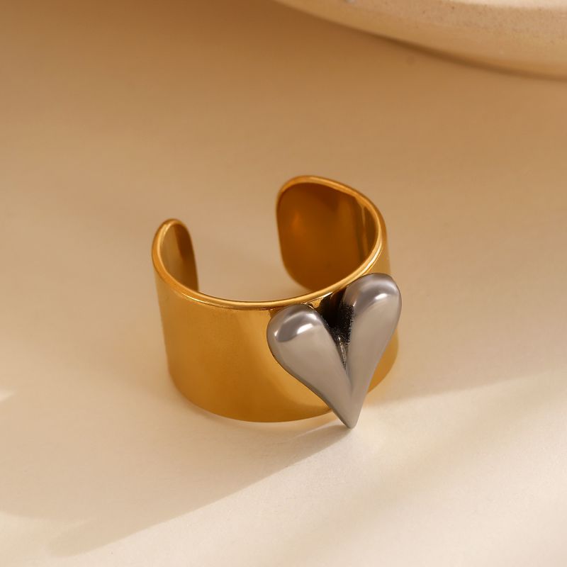 Ring 1# Stainless Steel Colorblock Bead Open Ring