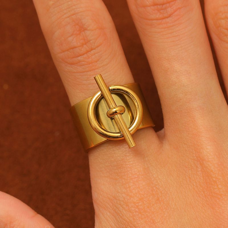 Ring 1# Stainless Steel Colorblock Bead Open Ring