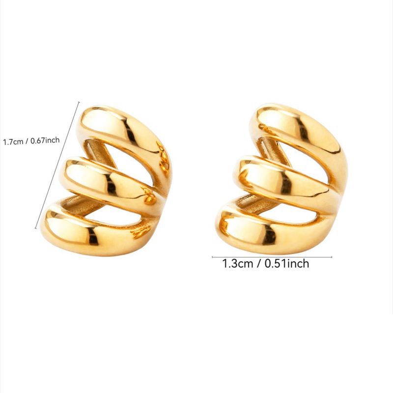Gold Stainless Steel Multi-layer Ear Clip