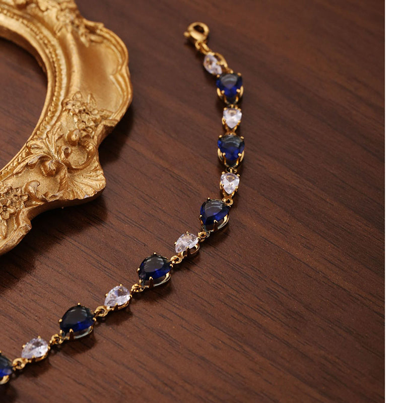 Bracelet 30# Stainless Steel Square Bracelet With Diamonds