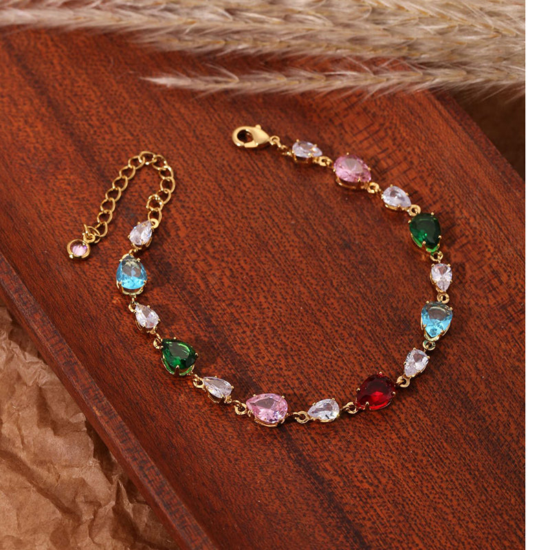 Bracelet 30# Stainless Steel Square Bracelet With Diamonds