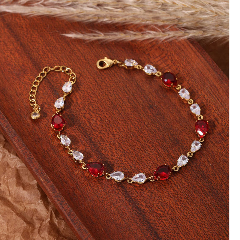 Bracelet 30# Stainless Steel Square Bracelet With Diamonds