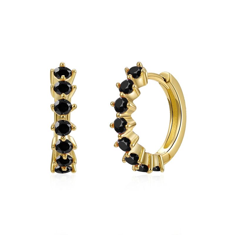 Gg-1 White Copper Diamond Round Earrings