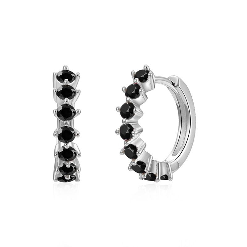 Gg-1 White Copper Diamond Round Earrings