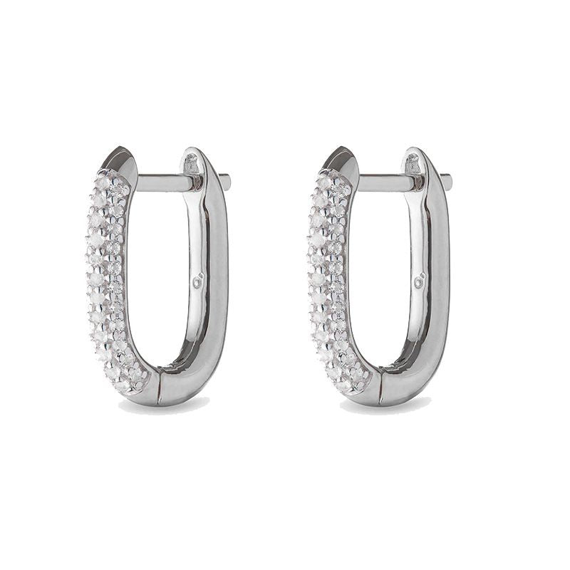 Gg Gold Copper Diamond Oval Earrings