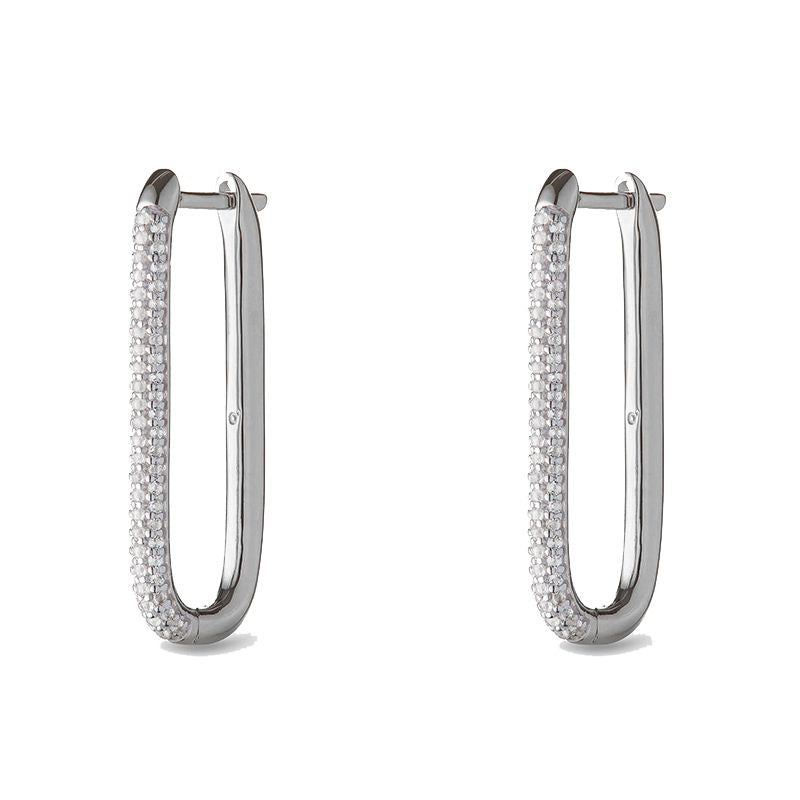 Gg Gold Copper Diamond Oval Earrings