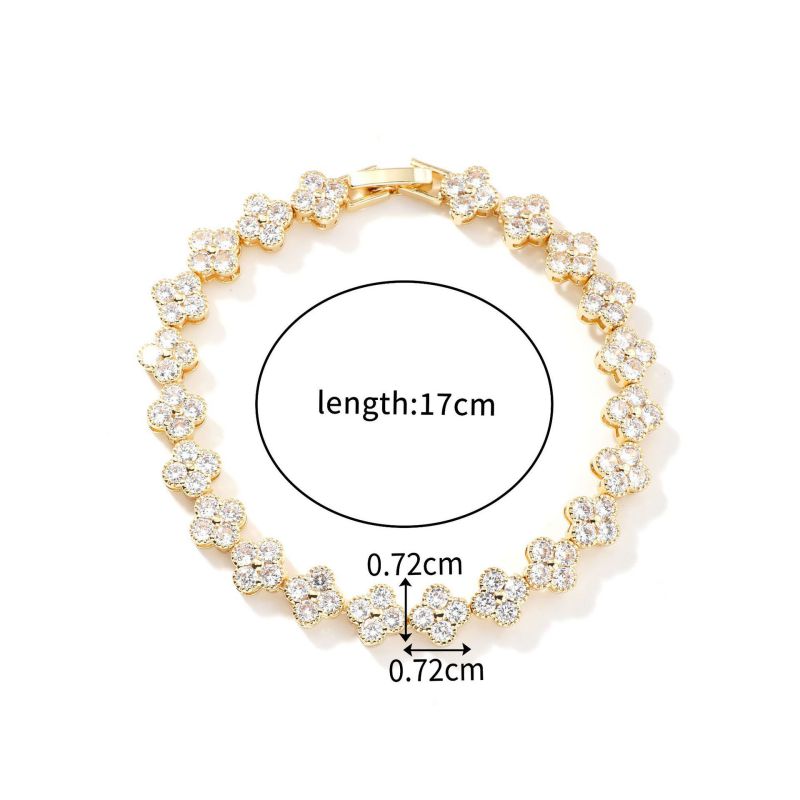 White Copper Diamond Petal Bracelet