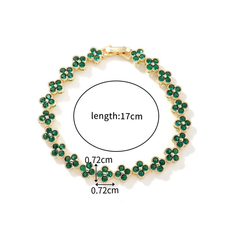 White Copper Diamond Petal Bracelet