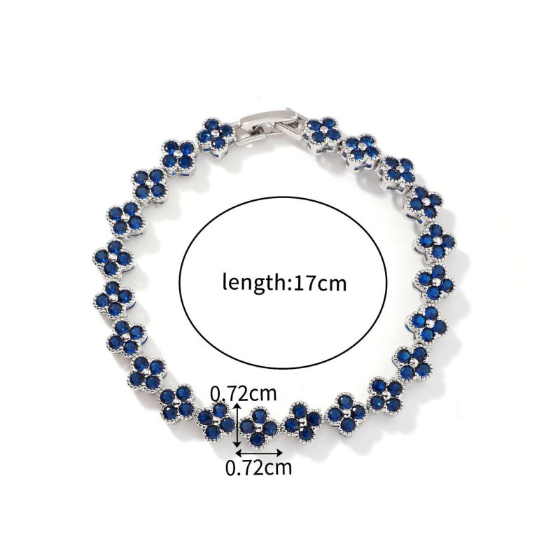 White Copper Diamond Petal Bracelet