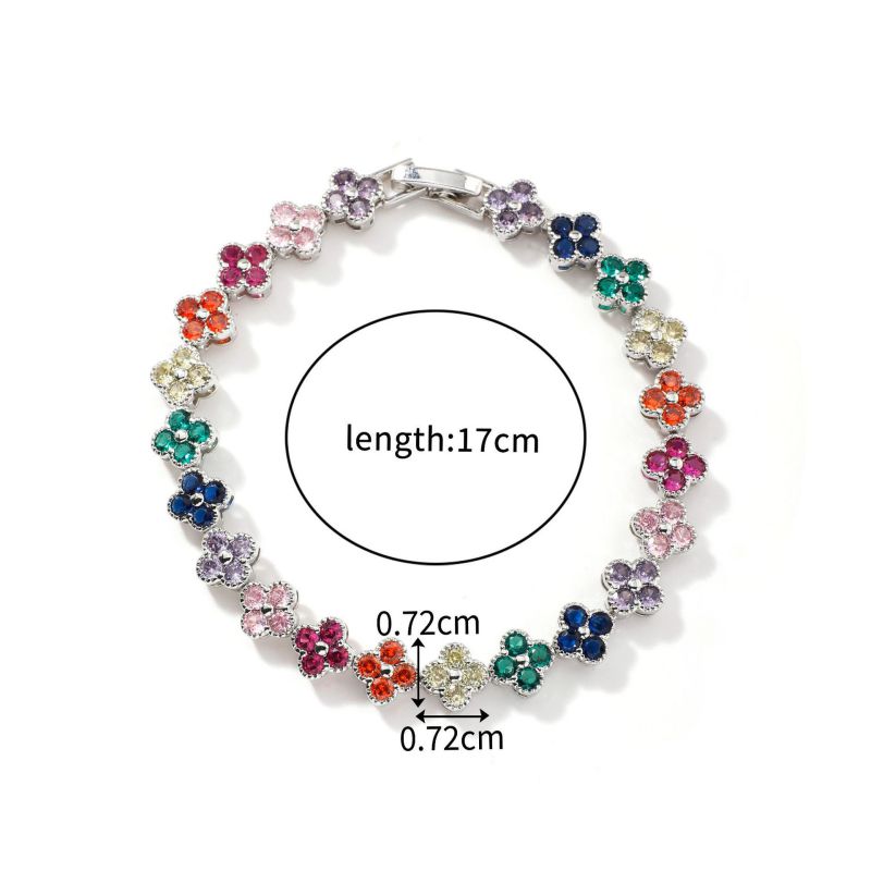 White Copper Diamond Petal Bracelet