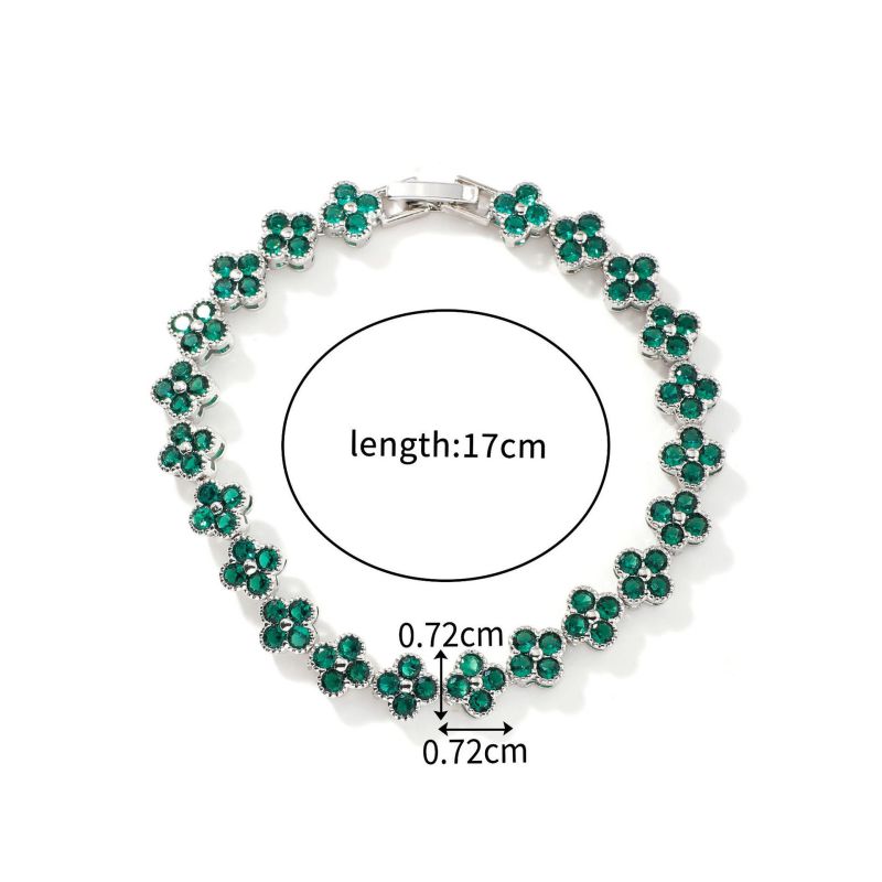 White Copper Diamond Petal Bracelet