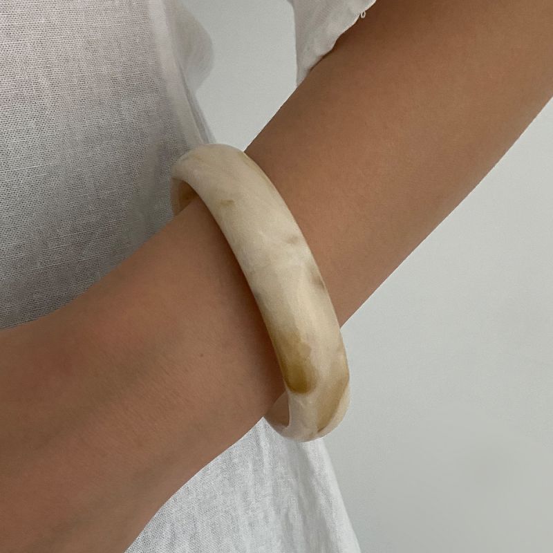 Brown Irregular Smudged Faceted Bracelet