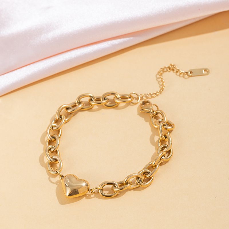 Double Heart Bracelet Gold Double Heart Bracelet