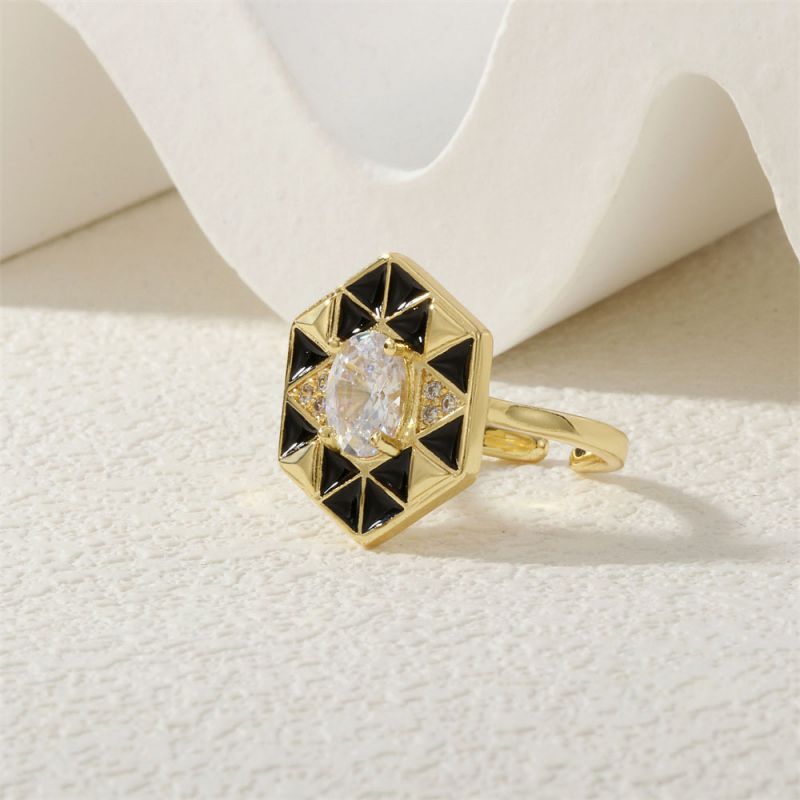 Necklace-b Copper Diamond Dripping Polygonal Necklace