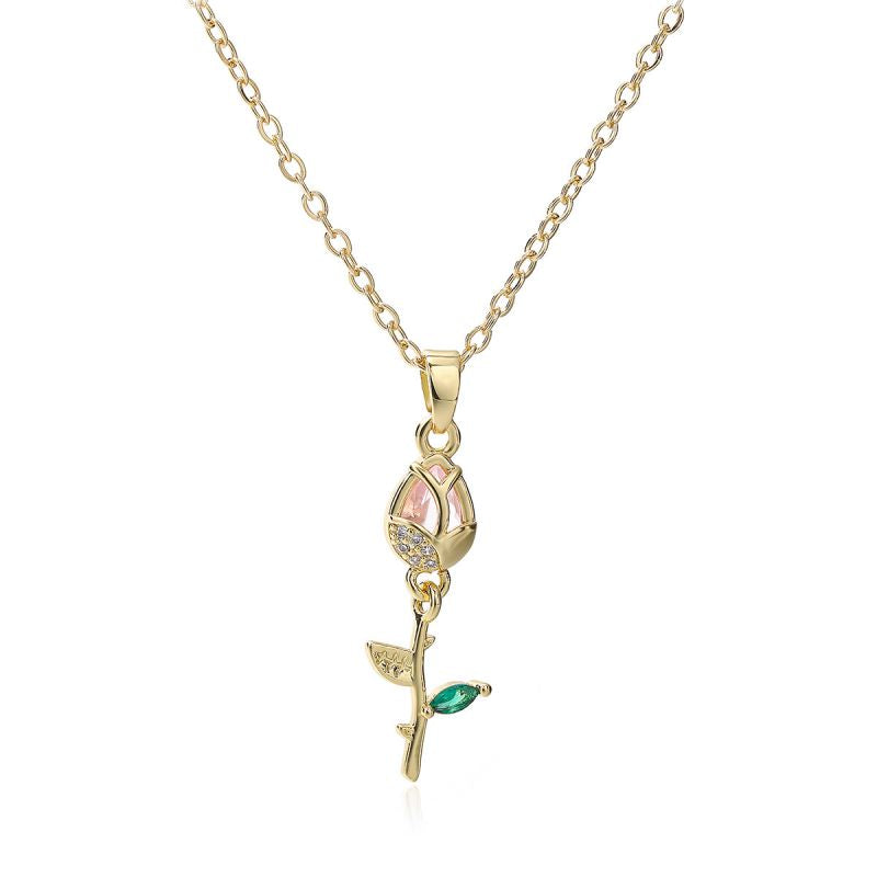 Flowers 1 Copper Diamond Flower Necklace