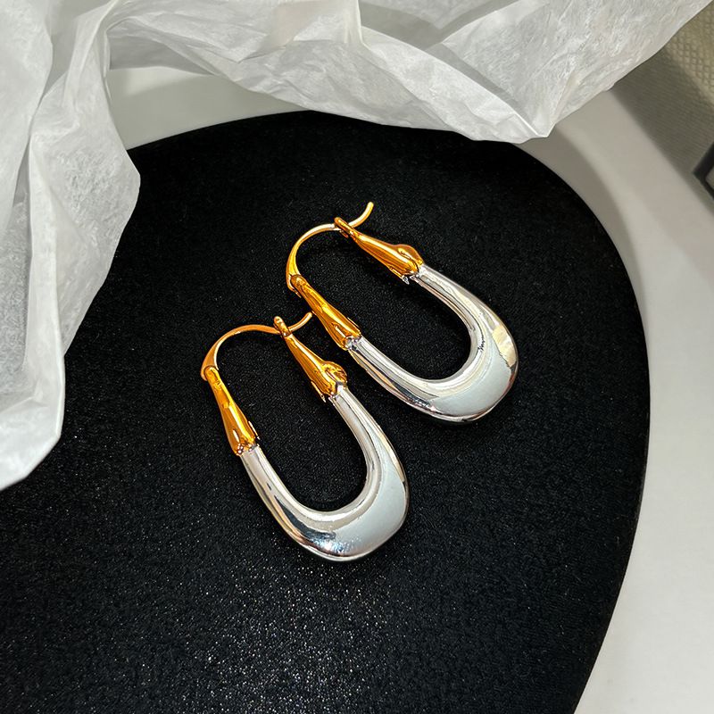 Intermetallic Copper Oval Earrings