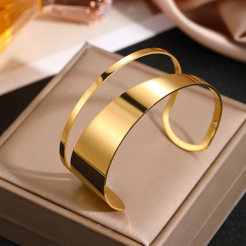 Gold Stainless Steel Double Bracelet