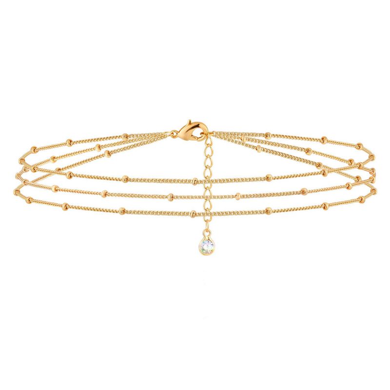 Gold Bracelet 2# Stainless Steel Beaded Double Bracelet