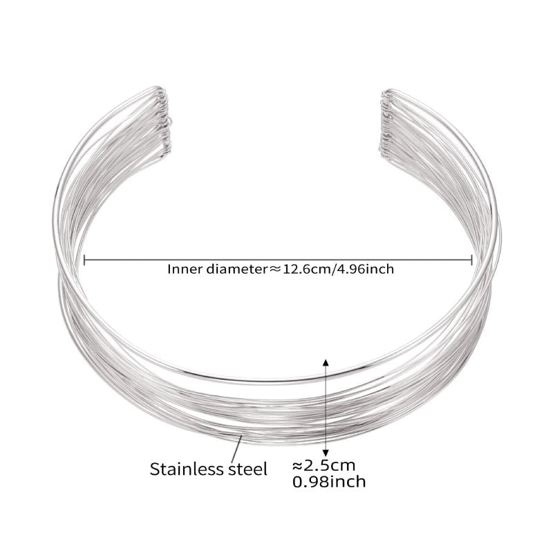 Gold Necklace Stainless Steel Wire Wrapped Collar