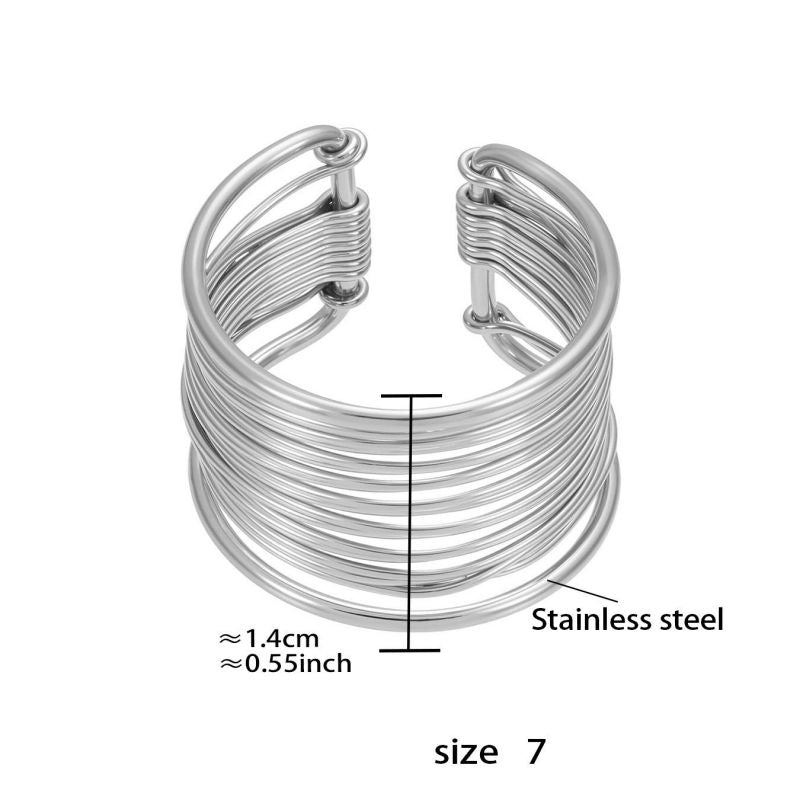 Gold Necklace Stainless Steel Wire Wrapped Collar