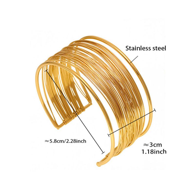 Gold Necklace Stainless Steel Wire Wrapped Collar