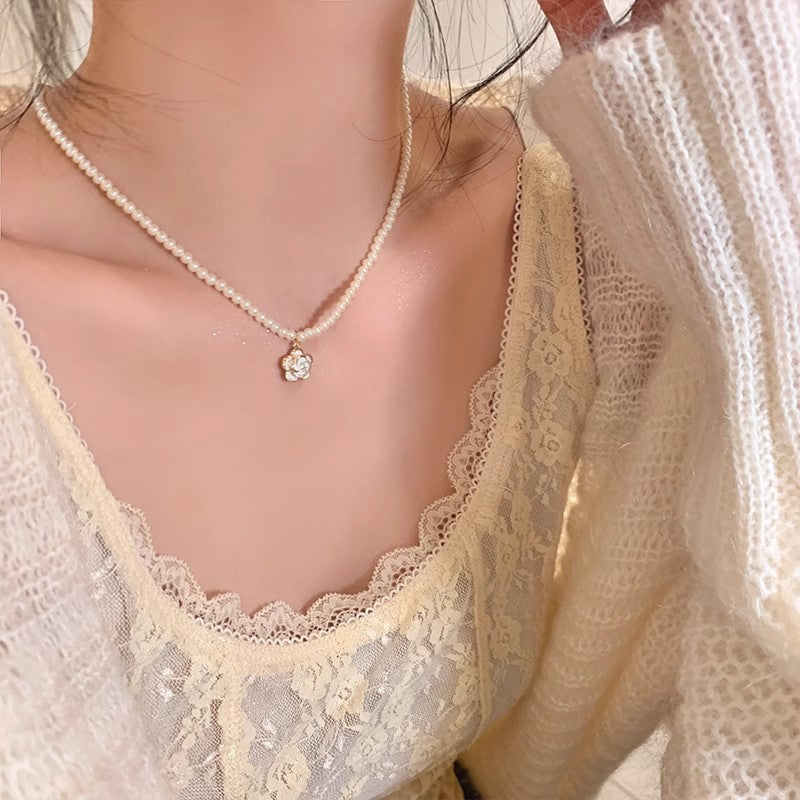 Necklace 11# Titanium Steel Pearl Butterfly Necklace