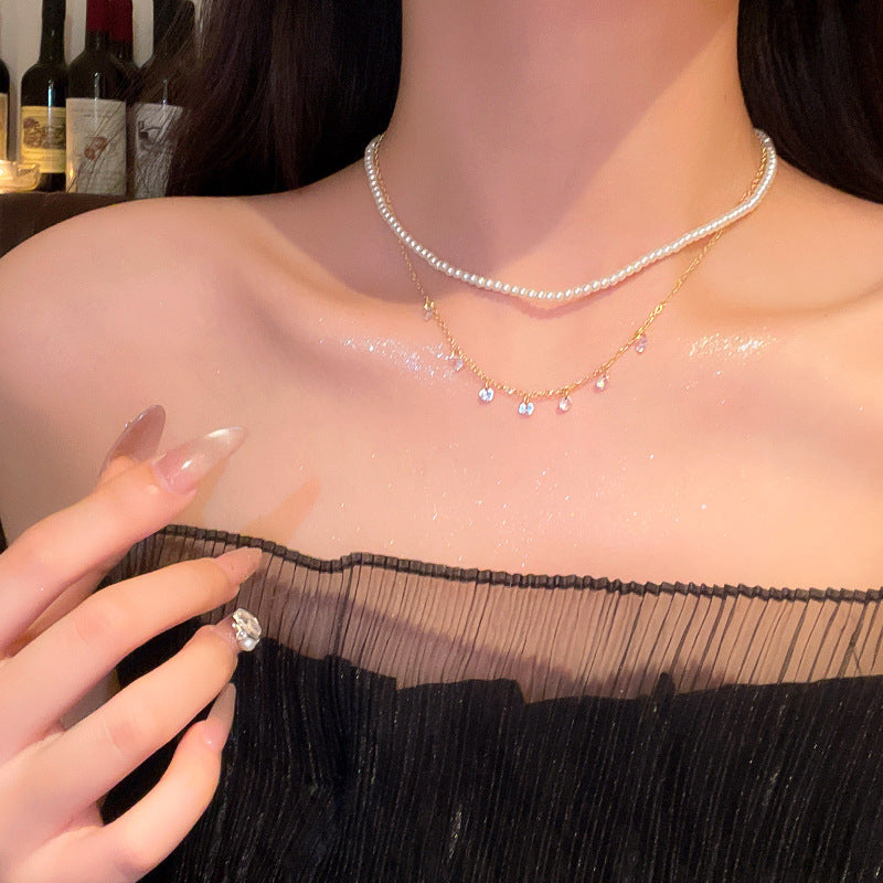 Necklace 11# Titanium Steel Pearl Butterfly Necklace