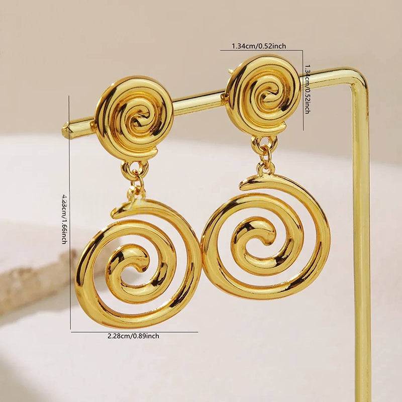 Earrings 115# Stainless Steel Spiral Earrings