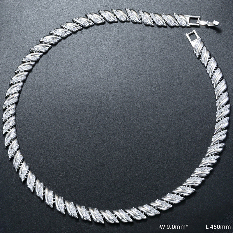 Gold And White Diamond Branch Bracelet Copper Diamond-studded Diamond-shaped Branch Bracelet