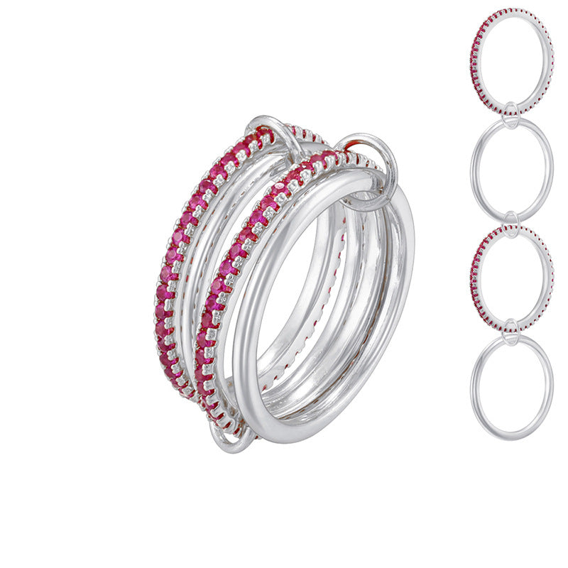 Gold Rose Diamond 21mm Size 6 Copper Round Diamond Ring