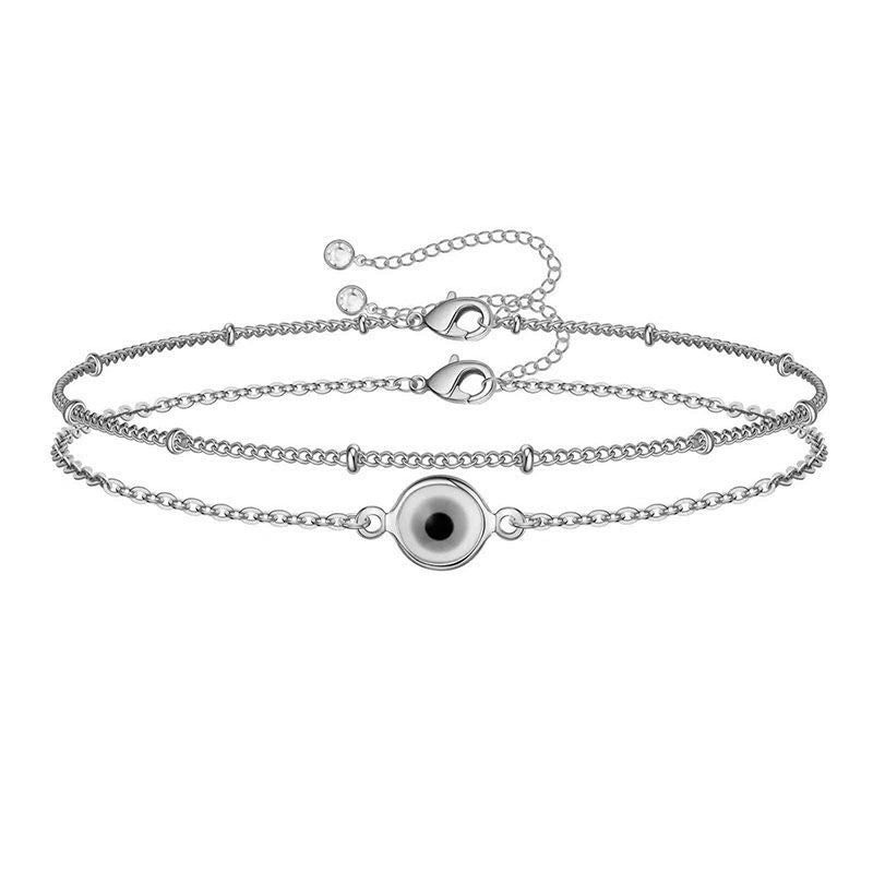 Gold Bracelet 2# Stainless Steel Beaded Double Bracelet