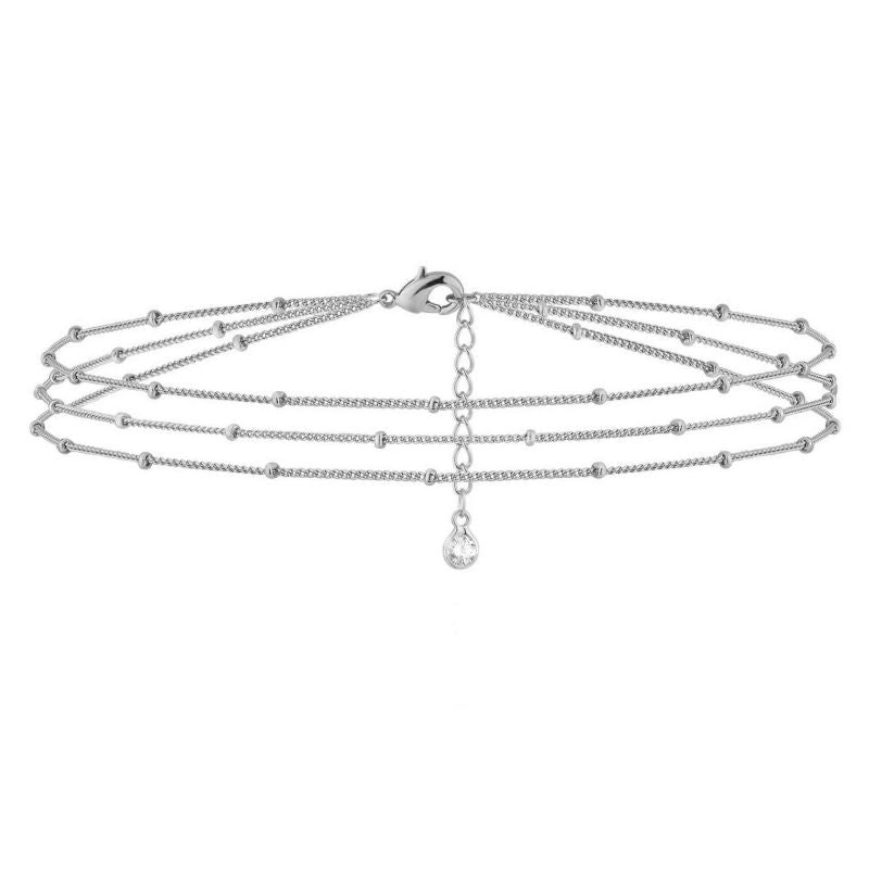 Gold Bracelet 2# Stainless Steel Beaded Double Bracelet