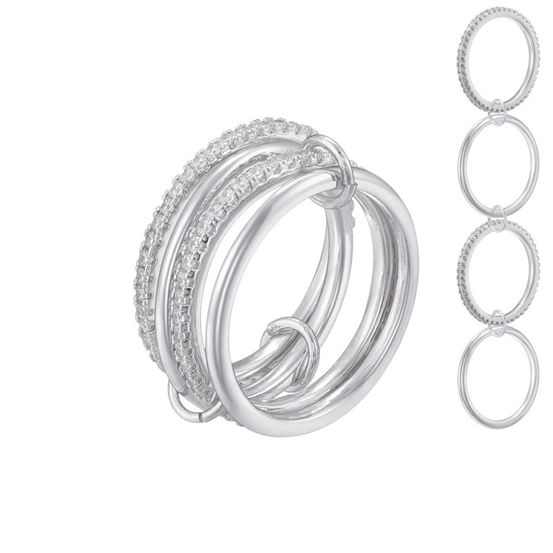 Gold Rose Diamond 21mm Size 6 Copper Round Diamond Ring