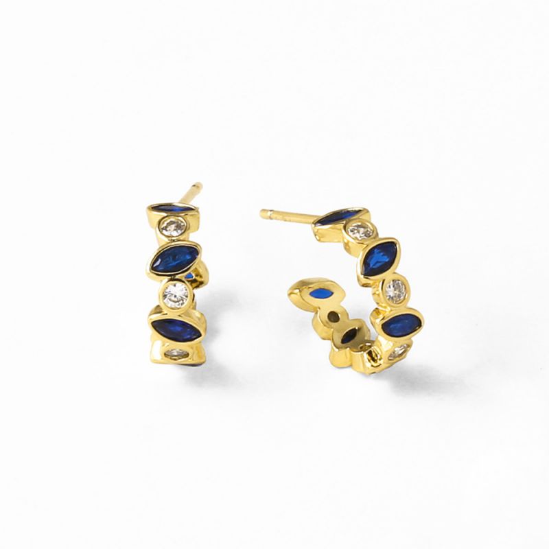 Rose Red Copper Diamond-studded Horse-eye Earrings