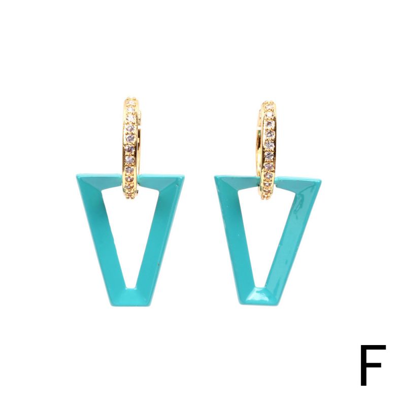 Black Copper Lacquered Inverted Triangle Earrings