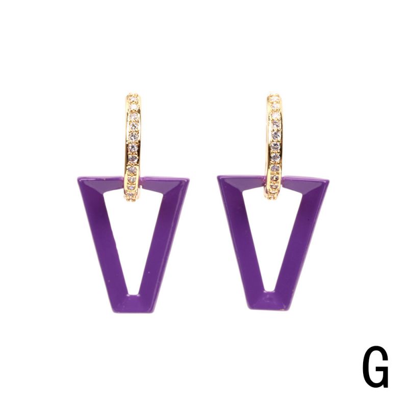 Black Copper Lacquered Inverted Triangle Earrings